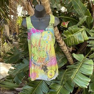 bella Carra sequin graffiti tank top